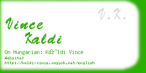 vince kaldi business card